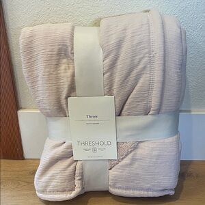 Threshold Gauze Throw with Cozy Reverse Pink